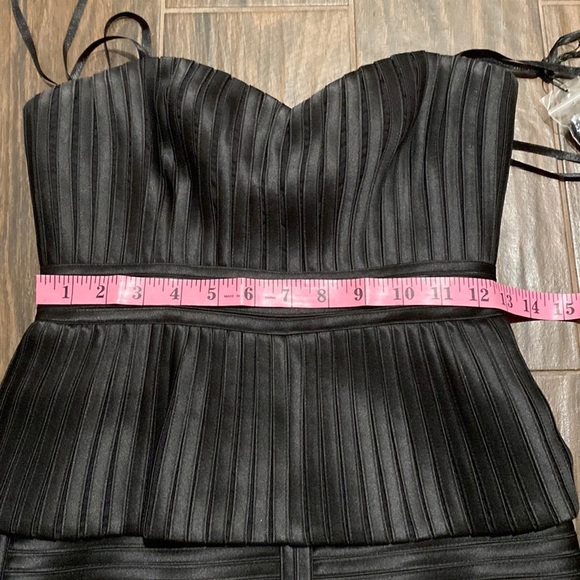 BCBGMaxAzria black strapless sweetheart peplum dress - Picture 5 of 10